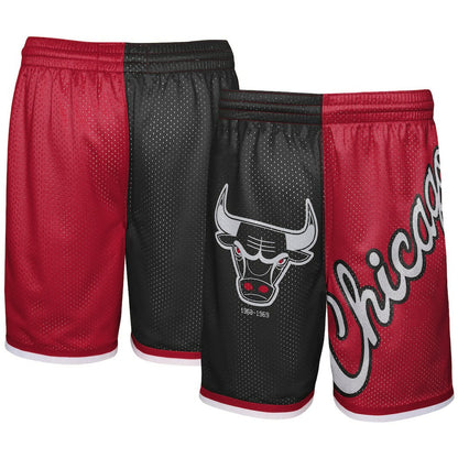 Chicago Bulls Youth Hardwood Classics Big Face 5.0 Shorts - Black/Red | Mitchell & Ness cheap