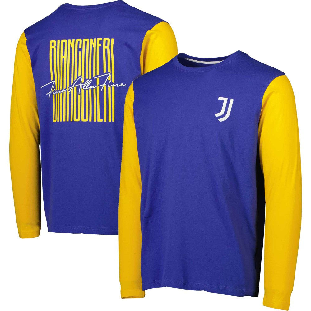 Juventus Blocked Long Sleeve T-Shirt - Blue/Yellow for sale