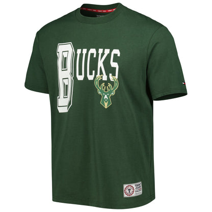 Milwaukee Bucks Tommy Jeans Mel Varsity T-Shirt - Hunter Green online