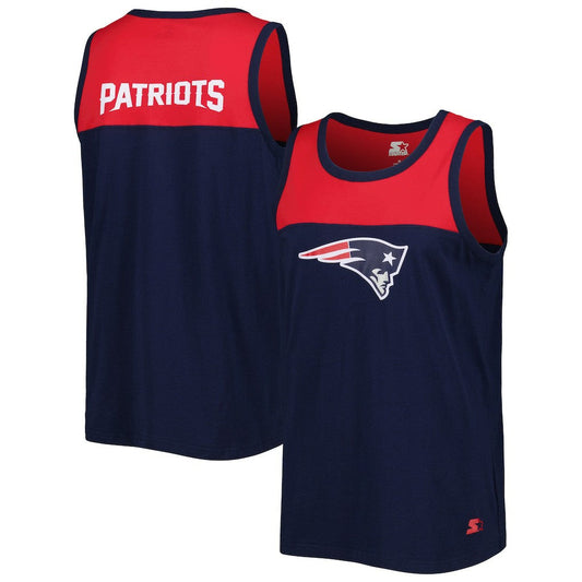 New England Patriots Starter Logo Touchdown Fashion Tank Top - Navy/Red online