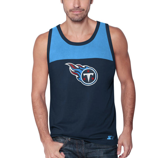 Tennessee Titans Starter Logo Touchdown Fashion Tank Top - Navy/Light Blue sale