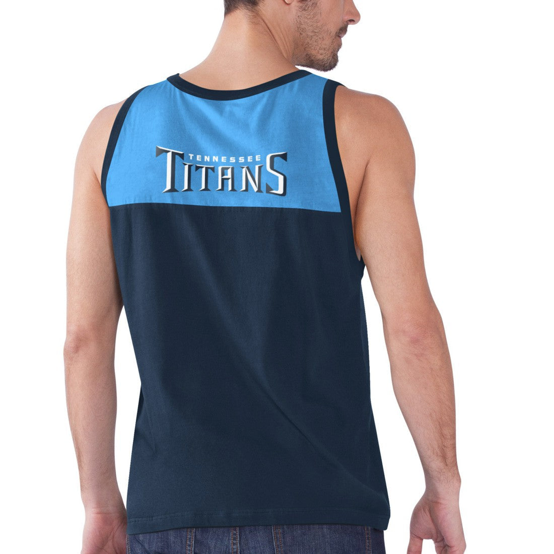 Tennessee Titans Starter Logo Touchdown Fashion Tank Top - Navy/Light Blue sale