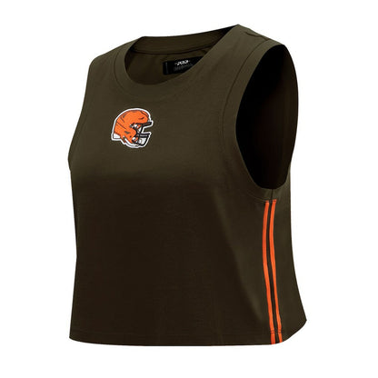 Cleveland Browns Pro Standard Women's Ombre Wordmark Classic Cropped Tank Top - Brown sale