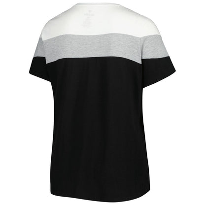 Miami Marlins Women's Plus Size Colorblock T-Shirt - White/Black