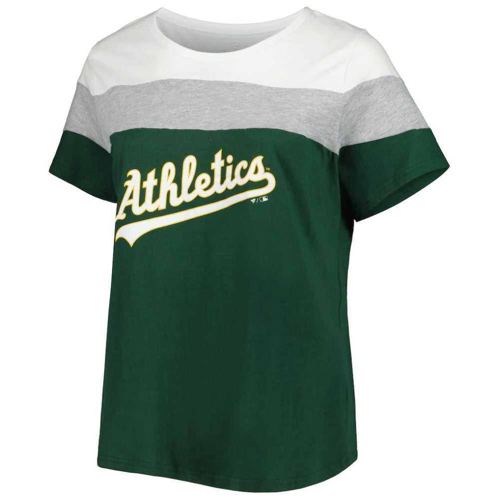 Athletics Women's Plus Size Colorblock T-Shirt - White/Green