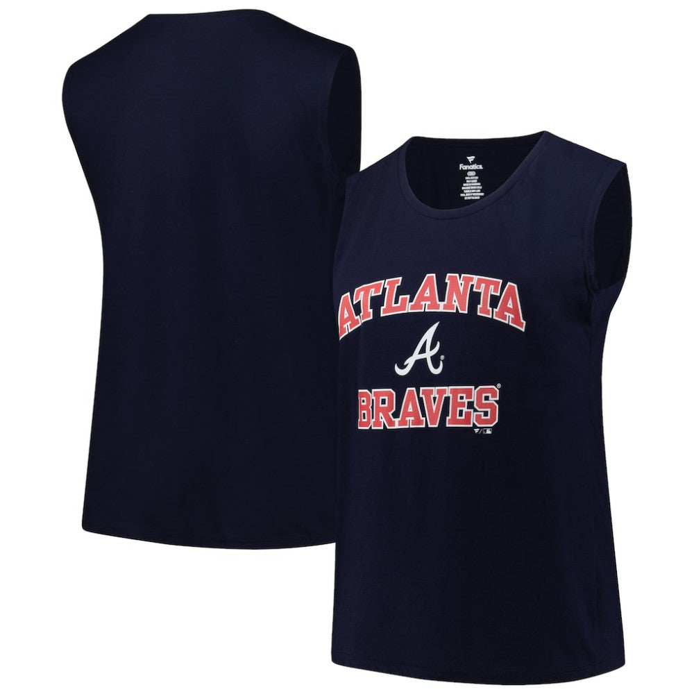 Atlanta Braves Profile Women's Plus Size Tank Top - Navy