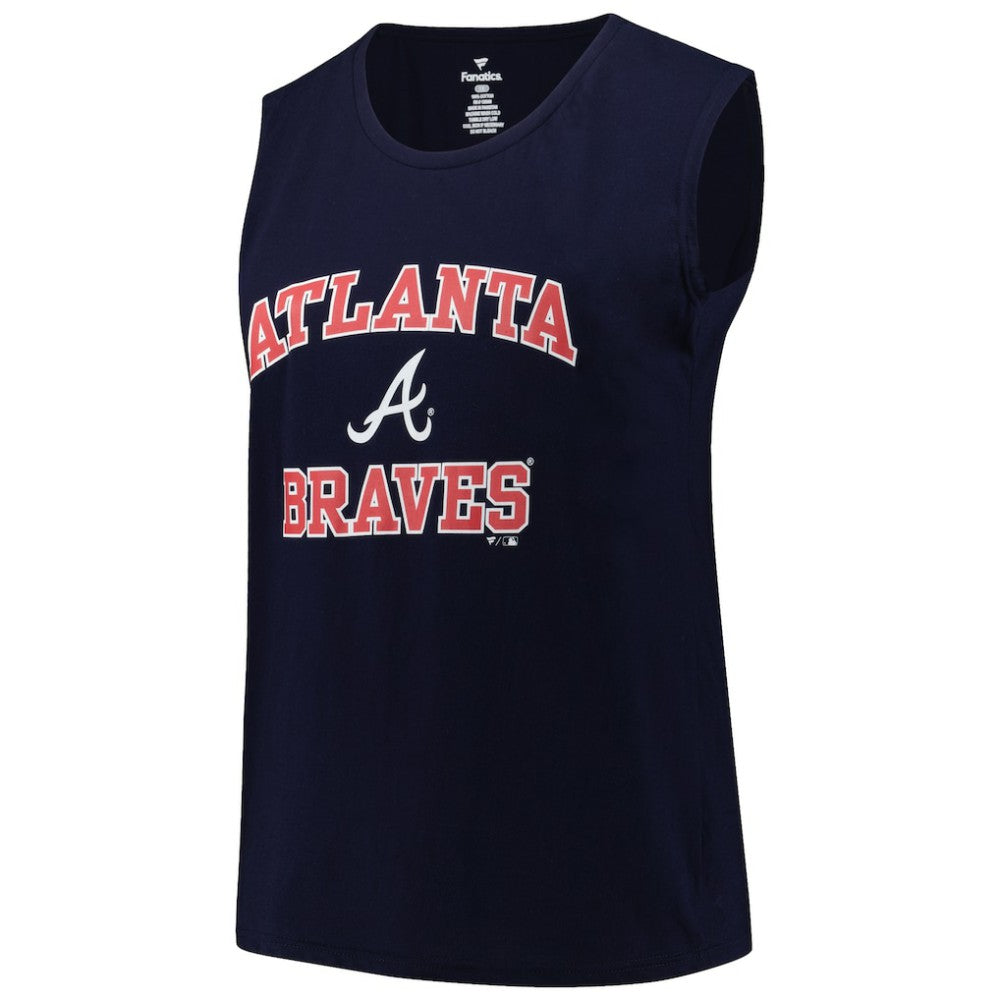 Atlanta Braves Profile Women's Plus Size Tank Top - Navy