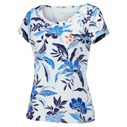 Houston Astros Tommy Bahama Women's Aubrey Romantic Blooms IslandZone T-Shirt - White