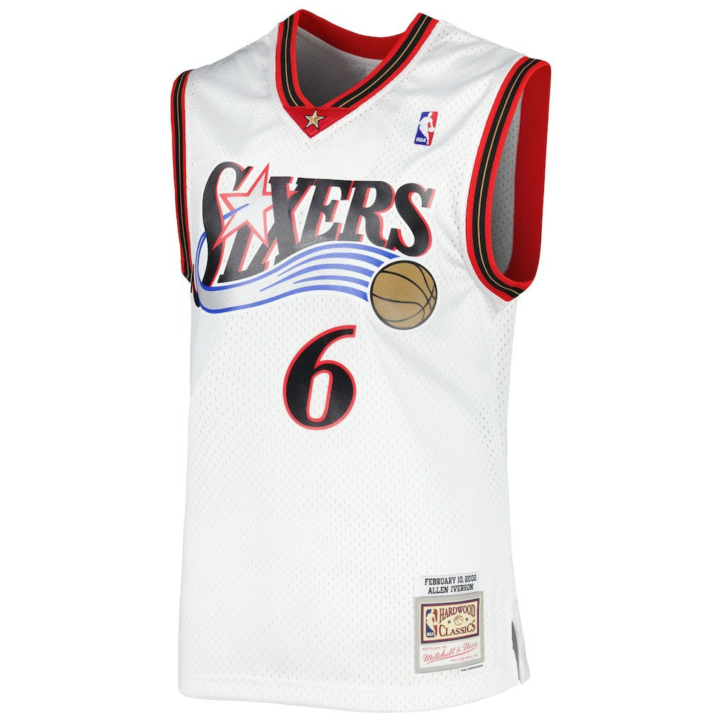 Allen Iverson Philadelphia 76ers 2002/03 Hardwood Classics Swingman Jersey - White | Mitchell & Ness sale