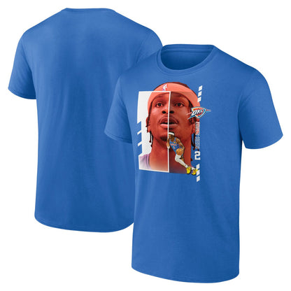Shai Gilgeous-Alexander Oklahoma City Thunder Player Name & Number Jump Pass T-shirt - Blue for sale