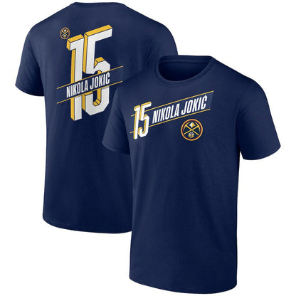 Nikola Jokic Denver Nuggets Full-Court Press Name & Number T-Shirt sale - Navy on sale