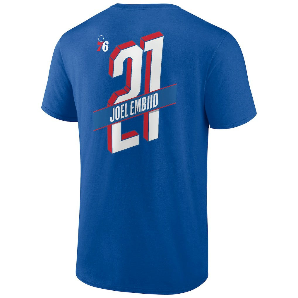 Joel Embiid Philadelphia 76ers Full-Court Press Name & Number T-Shirt - Royal cheap