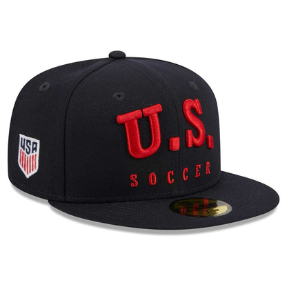 USMNT New Era Text 59FIFTY Fitted Hat - Navy | New Era outlet