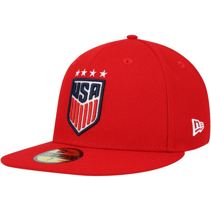 USWNT New Era Team Basic 59FIFTY Fitted Hat - Red | New Era shop