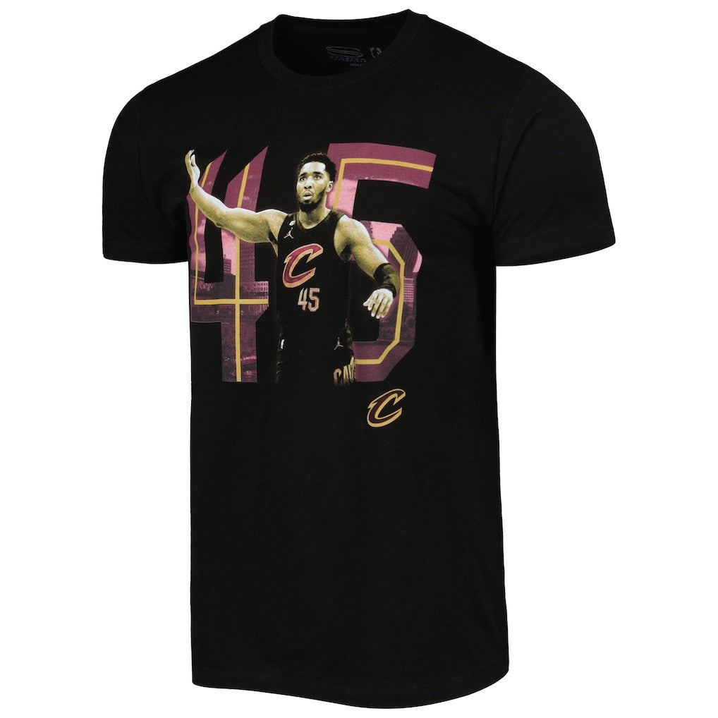 Donovan Mitchell Cleveland Cavaliers Stadium Essentials Unisex Player Skyline T-Shirt sale - Black sale
