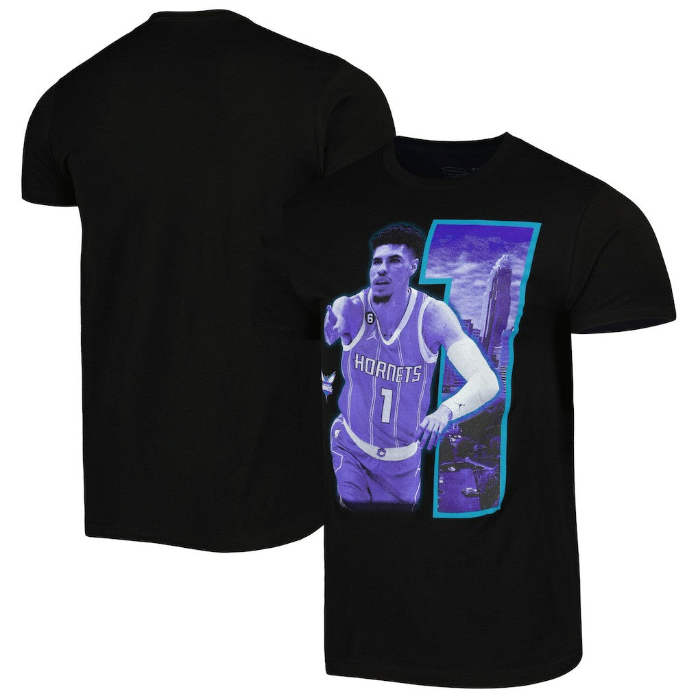 LaMelo Ball Charlotte Hornets Stadium Essentials Unisex Player Skyline T-Shirt - Black discount