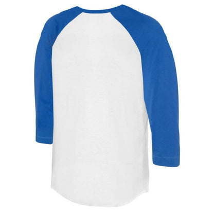 Los Angeles Dodgers Tiny Turnip Women's Base Stripe 3/4-Sleeve Raglan T-Shirt - White/Royal