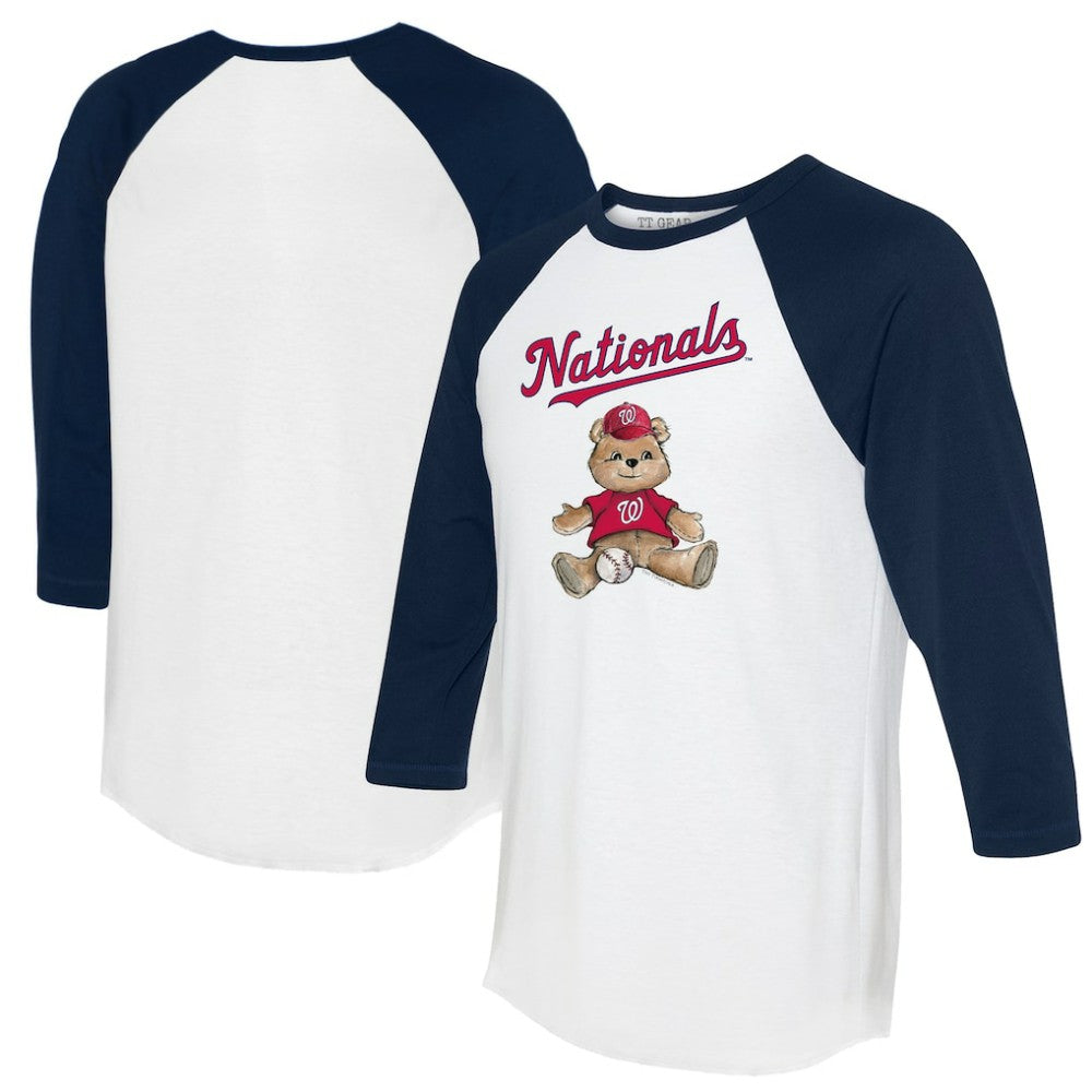 Washington Nationals Tiny Turnip Women's Teddy Boy 3/4-Sleeve Raglan T-Shirt - White/Navy