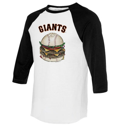 San Francisco Giants Tiny Turnip Women's Burger 3/4-Sleeve Raglan T-Shirt - White/Black