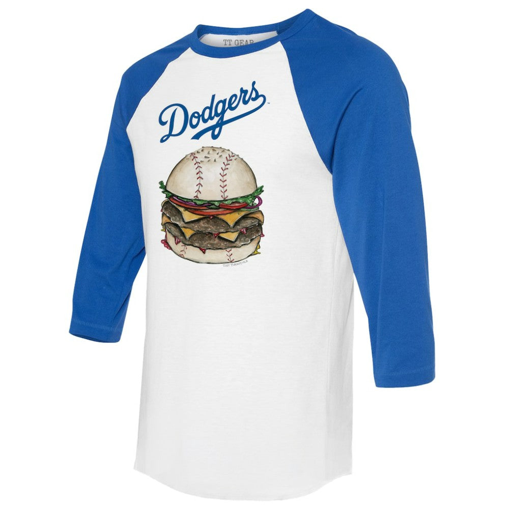 Los Angeles Dodgers Tiny Turnip Women's Burger 3/4-Sleeve Raglan T-Shirt - White/Royal