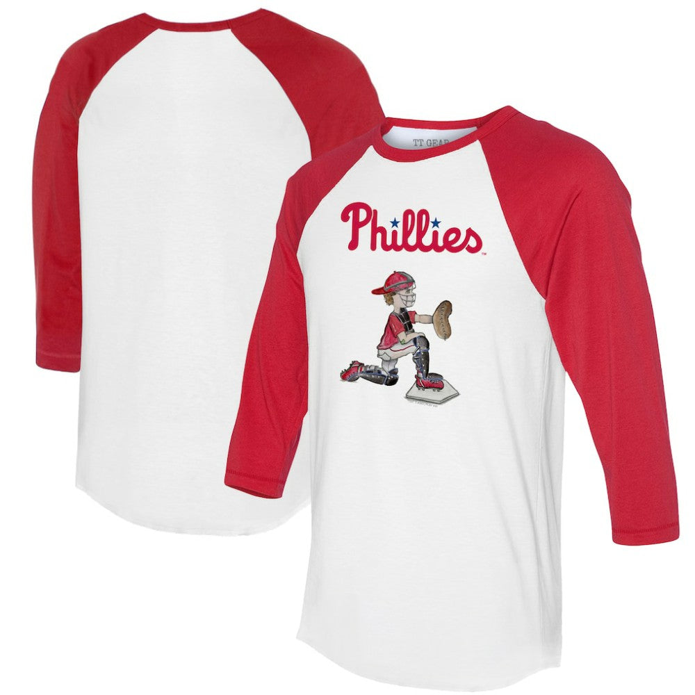 Philadelphia Phillies Tiny Turnip Women's Caleb 3/4-Sleeve Raglan T-Shirt - White/Red
