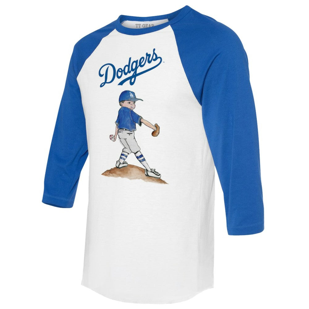 Los Angeles Dodgers Tiny Turnip Women's Clemente 3/4-Sleeve Raglan T-Shirt - White/Royal
