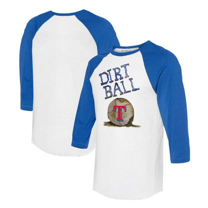 Texas Rangers Tiny Turnip Women's Dirt Ball 3/4-Sleeve Raglan T-Shirt - White/Royal