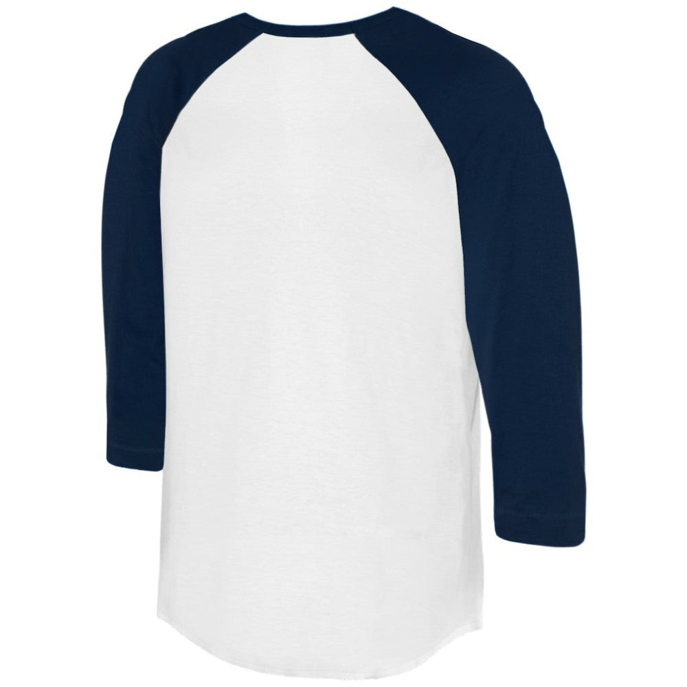 Detroit Tigers Tiny Turnip Women's Heart Bat 3/4-Sleeve Raglan T-Shirt - White/Navy