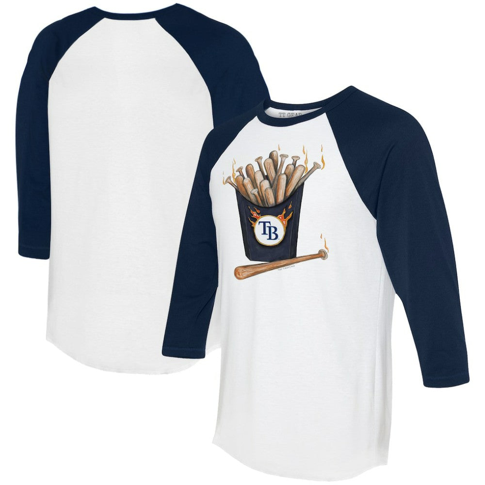 Tampa Bay Rays Tiny Turnip Women's Hot Bats 3/4-Sleeve Raglan T-Shirt - White/Navy