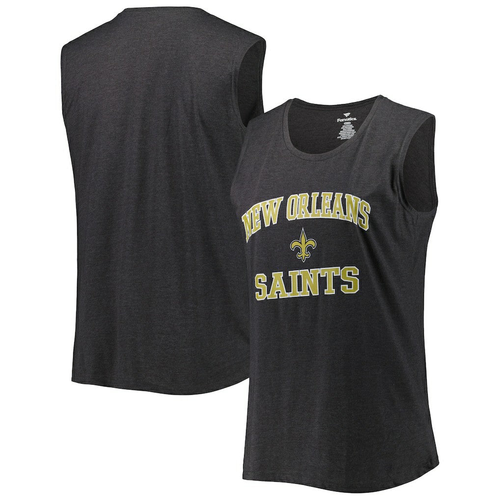 New Orleans Saints Women's Plus Size Tank Top - Heather Charcoal online