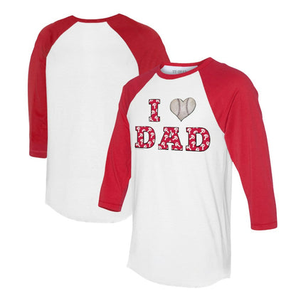 Philadelphia Phillies Tiny Turnip Women's I Love Dad 3/4-Sleeve Raglan T-Shirt - White/Red