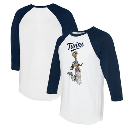 Minnesota Twins Tiny Turnip Women's Jada 3/4-Sleeve Raglan T-Shirt - White/Navy