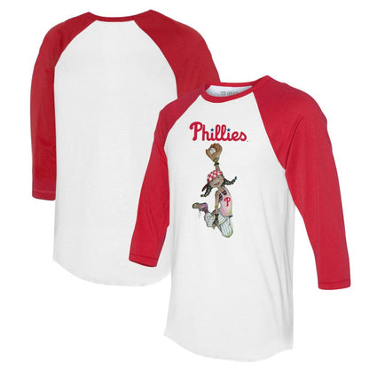 Philadelphia Phillies Tiny Turnip Women's Jada 3/4-Sleeve Raglan T-Shirt - White/Red