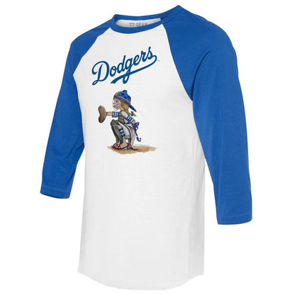 Los Angeles Dodgers Tiny Turnip Women's Kate 3/4-Sleeve Raglan T-Shirt - White/Royal