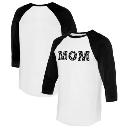 Chicago White Sox Tiny Turnip Women's Logo Mom 3/4-Sleeve Raglan T-Shirt - White/Black