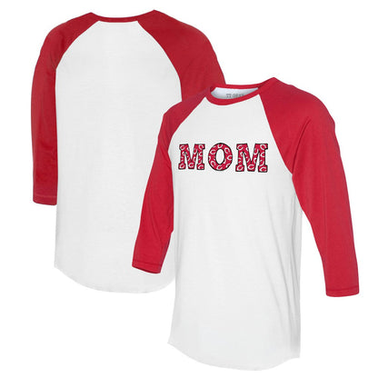Cincinnati Reds Tiny Turnip Women's Logo Mom 3/4-Sleeve Raglan T-Shirt - White/Red