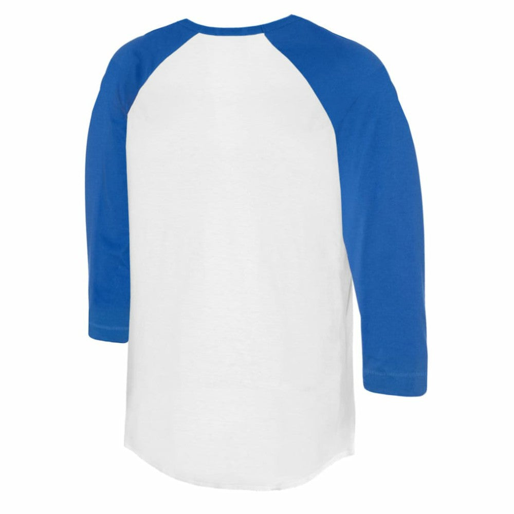 Chicago Cubs Tiny Turnip Women's Logo Mom 3/4-Sleeve Raglan T-Shirt - White/Royal