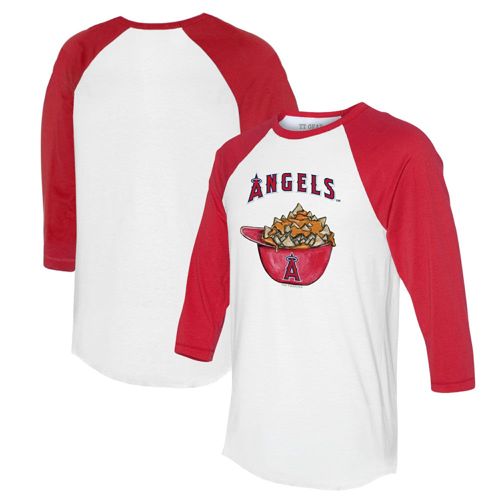 Los Angeles Angels Tiny Turnip Women's Nacho Helmet 3/4-Sleeve Raglan T-Shirt - White/Red