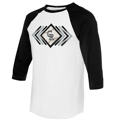 Colorado Rockies Tiny Turnip Women's Prism Arrows 3/4-Sleeve Raglan T-Shirt - White