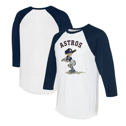 Houston Astros Tiny Turnip Women's Slugger 3/4-Sleeve Raglan T-Shirt - White/Navy