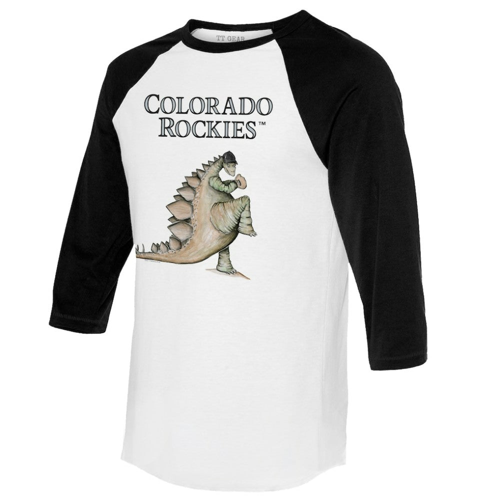 Colorado Rockies Tiny Turnip Unisex Stega 3/4-Sleeve Raglan T-Shirt - White/Black