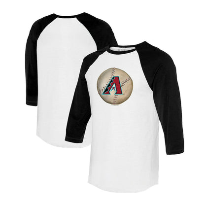 Arizona Diamondbacks Tiny Turnip Unisex Stitched Baseball 3/4-Sleeve Raglan T-Shirt - White/Black