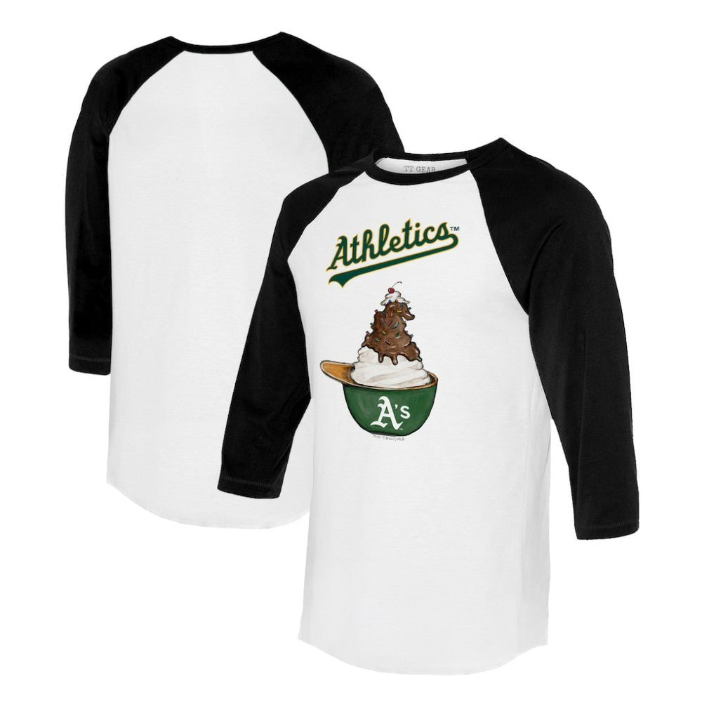 Athletics Tiny Turnip Unisex Sundae Helmet 3/4-Sleeve Raglan T-Shirt - White/Black