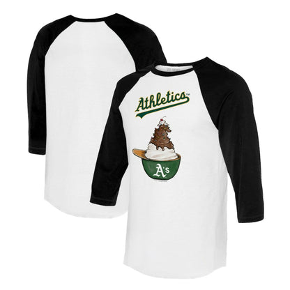Athletics Tiny Turnip Unisex Sundae Helmet 3/4-Sleeve Raglan T-Shirt - White/Black