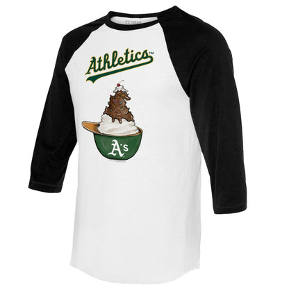 Athletics Tiny Turnip Unisex Sundae Helmet 3/4-Sleeve Raglan T-Shirt - White/Black