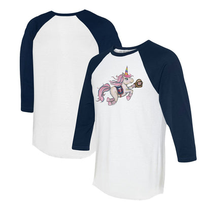 Minnesota Twins Tiny Turnip Unisex Unicorn 3/4-Sleeve Raglan T-Shirt - White/Navy