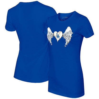 Los Angeles Dodgers Tiny Turnip Women's Angel Wings T-Shirt - Royal