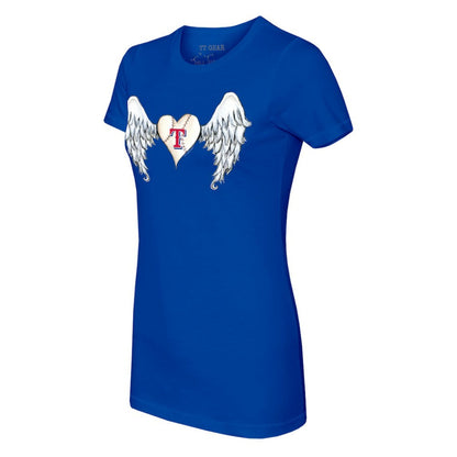 Texas Rangers Tiny Turnip Women's Angel Wings T-Shirt - Royal