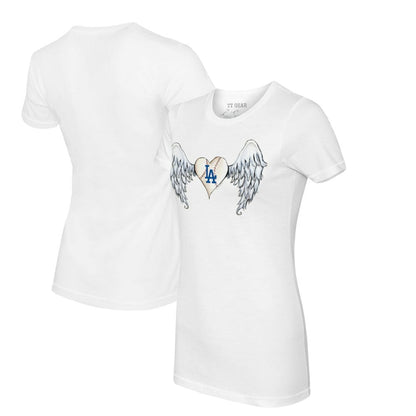 Los Angeles Dodgers Tiny Turnip Women's Angel Wings T-Shirt - White