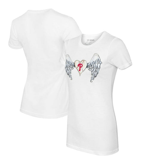 Philadelphia Phillies Tiny Turnip Women's Angel Wings T-Shirt - White